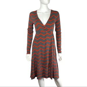 More of Me Maternity Long Sleeve Chevron Dress